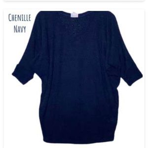 New Medium LLR Navy Chenille Naomi Top